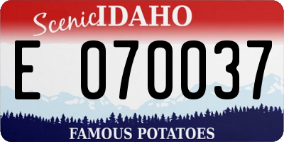 ID license plate E070037