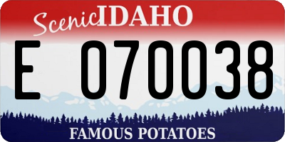 ID license plate E070038