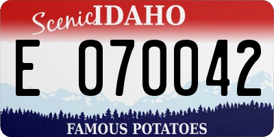 ID license plate E070042