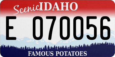 ID license plate E070056