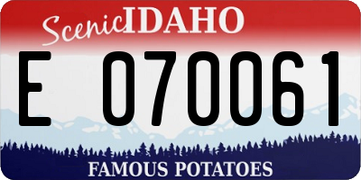 ID license plate E070061