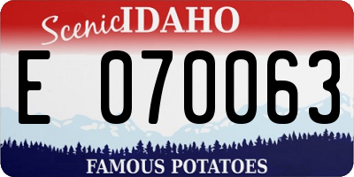 ID license plate E070063