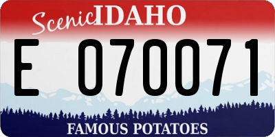 ID license plate E070071