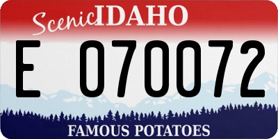 ID license plate E070072