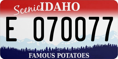 ID license plate E070077