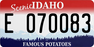 ID license plate E070083