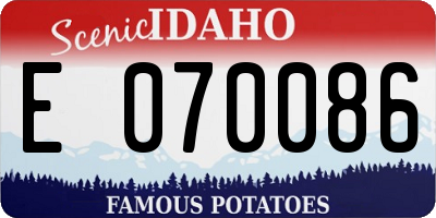 ID license plate E070086