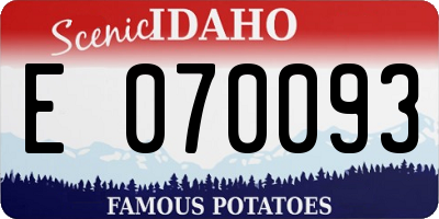 ID license plate E070093