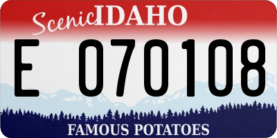 ID license plate E070108