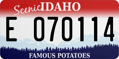 ID license plate E070114