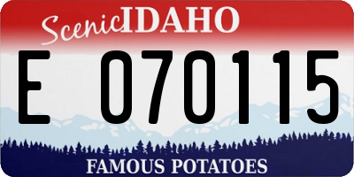 ID license plate E070115