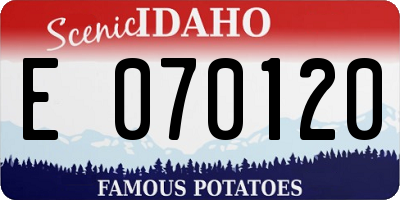 ID license plate E070120