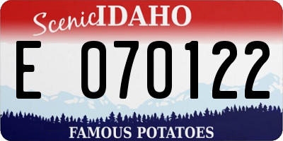 ID license plate E070122