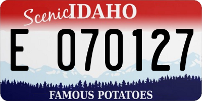 ID license plate E070127