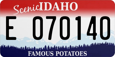 ID license plate E070140