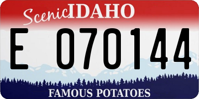 ID license plate E070144
