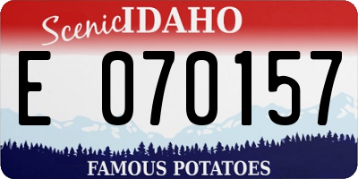 ID license plate E070157
