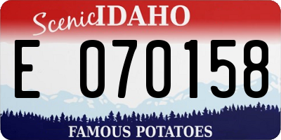 ID license plate E070158