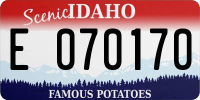 ID license plate E070170