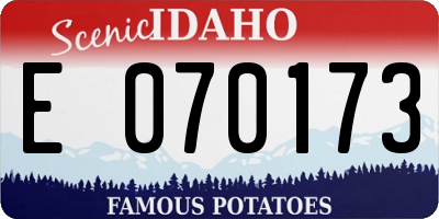 ID license plate E070173
