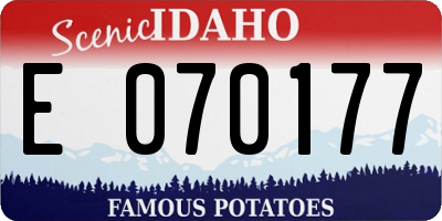 ID license plate E070177