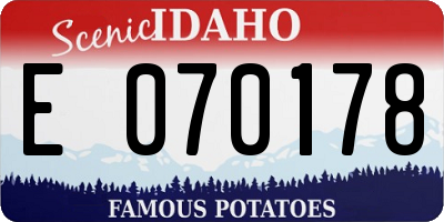 ID license plate E070178