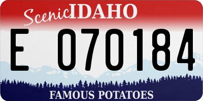 ID license plate E070184