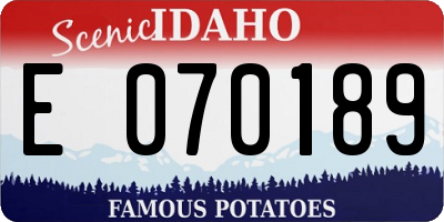 ID license plate E070189