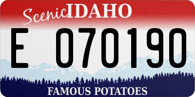 ID license plate E070190