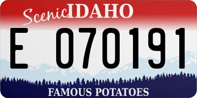 ID license plate E070191
