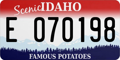 ID license plate E070198