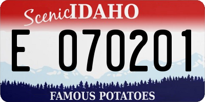 ID license plate E070201