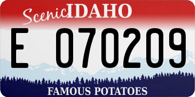 ID license plate E070209