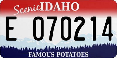 ID license plate E070214