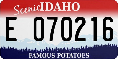 ID license plate E070216