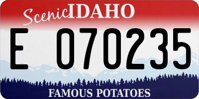 ID license plate E070235