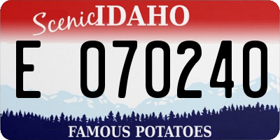 ID license plate E070240
