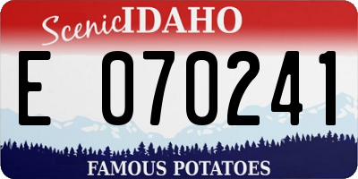 ID license plate E070241
