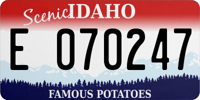 ID license plate E070247