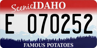 ID license plate E070252