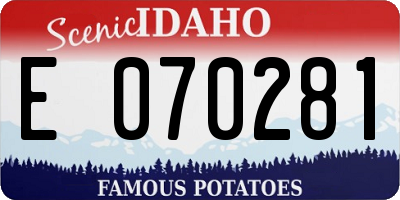 ID license plate E070281