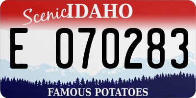 ID license plate E070283