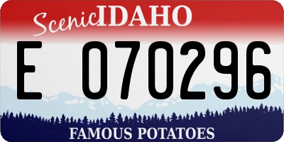 ID license plate E070296