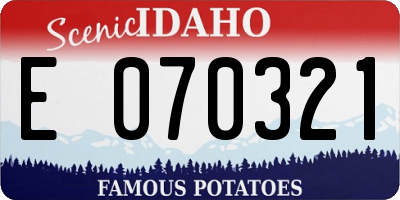 ID license plate E070321