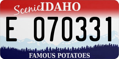 ID license plate E070331