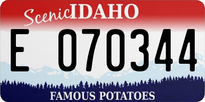 ID license plate E070344
