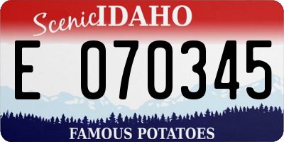 ID license plate E070345