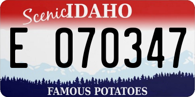 ID license plate E070347