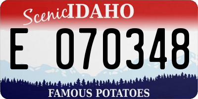 ID license plate E070348