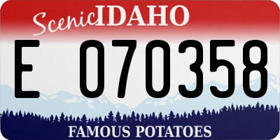ID license plate E070358